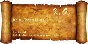 Kis Ovidiusz névjegykártya